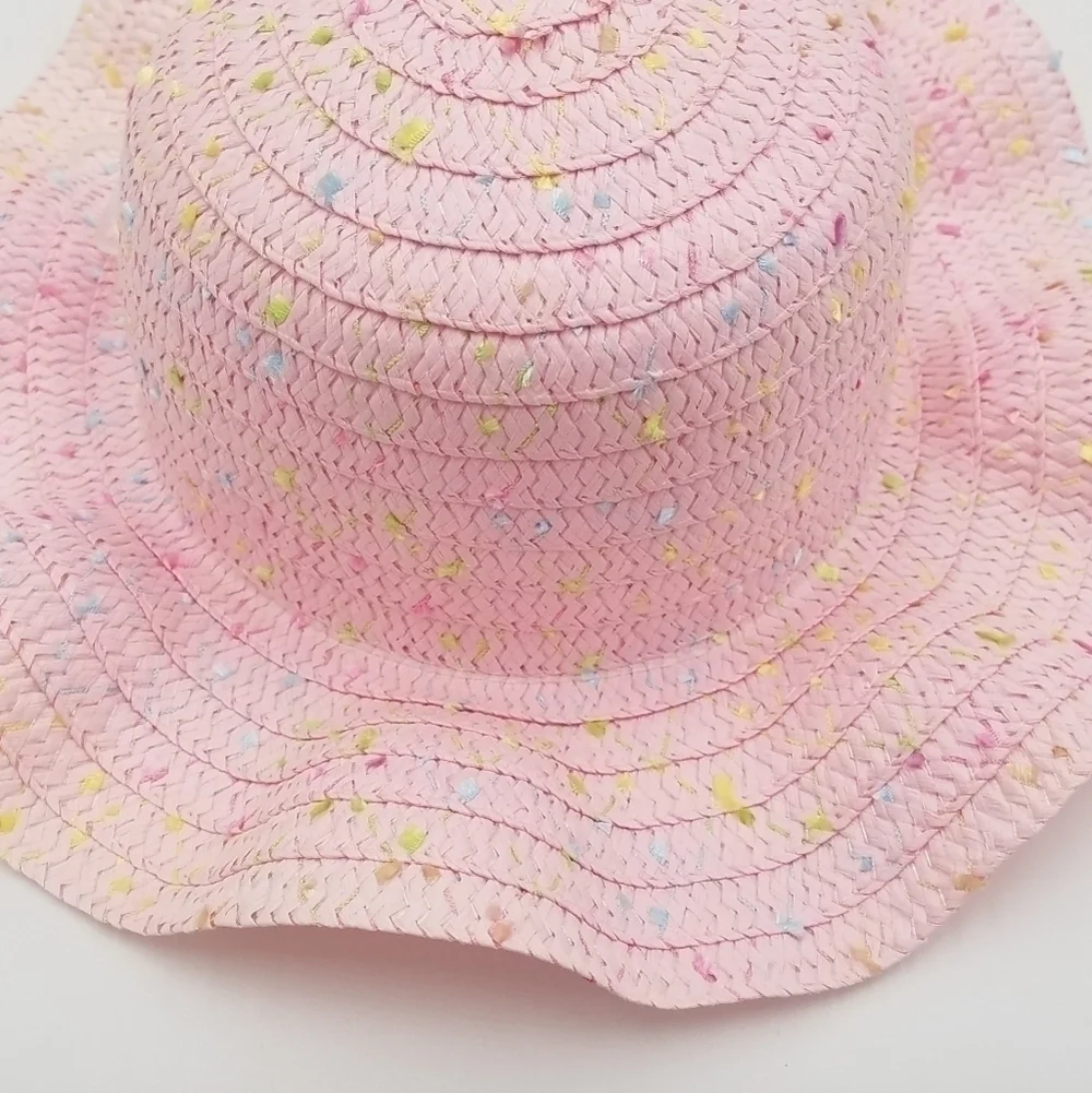NWOT Woven Hat Confetti Easter Bucket Ruffle Brim
